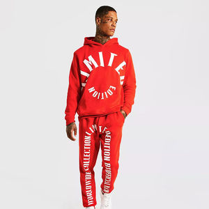 Survêtements d'hiver à capuche amples et épais pour hommes, 100 % coton, grandes tailles, personnalisables, avec bas de pantalon flexible – Vente en gros - Product Image 1