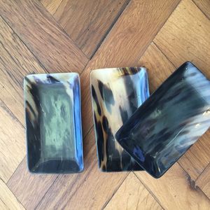 Assiettes rectangulaires rustiques écologiques de luxe italiennes, plateau en corne naturelle, style unique poli pour la maison, spécial Noël - Product Image 2