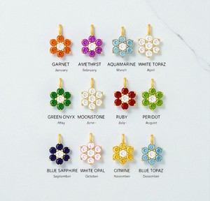 Christian September birthstone CZ Flower Shape Charm-จี้อัญมณีสีสันสดใสสำหรับสร้อยคอทำ-925เงินสเตอร์ลิง - Product Image 2