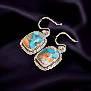 ต่างหูระย้าสีเงินสเตอร์ลิง925สุดคลาสสิกอัญมณีสีเขียวหอยนางรมสำหรับวันครบรอบการหมั้นเครื่องประดับแบบห้อย - Product Image 1