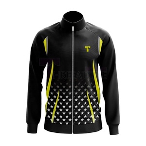 Chaqueta deportiva de tela elástica cómoda para hombre con cuello levantado movimiento libre para deportes al aire libre - Product Image 1