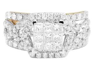 Princess And Round Cut Moissanite Diamond Unique <b>Wedding</b> Jewelry In Two Tone Gold Plated <b>Silver</b> <b>Ring</b> <b>for</b> <b>Women</b> - Product Image 5