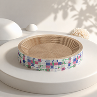 Jouet pour animaux de compagnie en carton ondulé rond ovale personnalisé OEM, vente en gros, griffoir pour chat