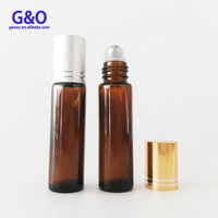 Flacons cosmétiques portables en verre transparent de 5 ml, 8 ml, 10 ml avec applicateur roll-on pour huiles essentielles