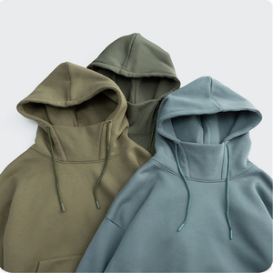 2023 100% coton pulls à capuche d'hiver solides brodés pour hommes avec couverture faciale conception masquée - Product Image 1