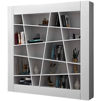 Armoire de classement en bois pour bureau, armoire de rangement moderne blanche avec étagères ouvertes pour dossiers et livres A4