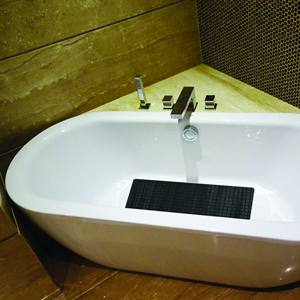 MSV "Quadro Premium" rubber <b>bath</b> <b>mat</b> in <b>black</b>, 36 x 76 cm - Product Image 5