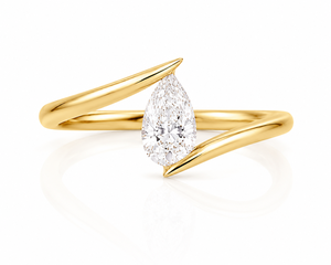 Anillo de Diamante Cultivado en Laboratorio con Corte de Pera en Oro de 18K para Mujer, Certificado IGI, Estilo Clásico, Anillo de Compromiso Minimalista - Product Image 2
