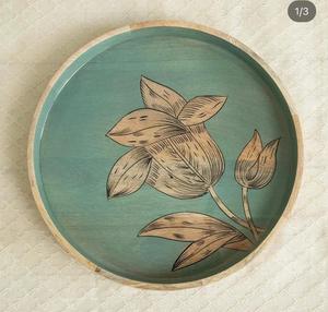 Madera decorativa de Navidad con esmalte impreso bandeja para servir alimentos hogar Hotel utensilios de cocina vajilla decorar bandeja para servir té usada - Product Image 2