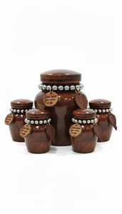 Mini urne de crémation en bois de rose, manguier et arbre de vie en résine faits à la main Boîte commémorative personnalisée pour les cendres - Product Image 6