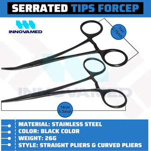 คีมล็อกห้ามเลือดเครื่องมือผ่าตัดด้วยมือแบบใช้ซ้ำได้รูปทรงโค้งแข็งแรงทนทานกันลื่น - Product Image 4