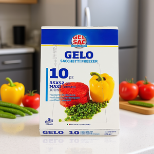Ensemble de 10 sacs de congélation transparents bleus GELO 35x52 cm avec attaches Modèle 504091 pour le stockage de sacs de gel - Product Image 3