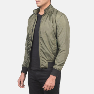 Blouson aviateur élégant en daim pour hommes avec col montant en polyester durable et poches fonctionnelles-Vente en gros - Product Image 2