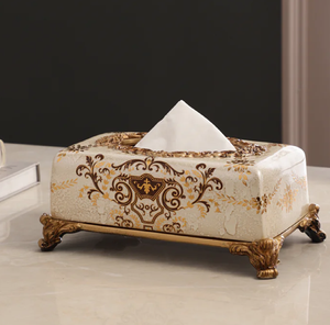 Boîtes porte-mouchoirs en métal émaillé à imprimé floral impérial pour la cuisine, porte-serviettes de nouvelle conception à des prix moins chers - Product Image 1