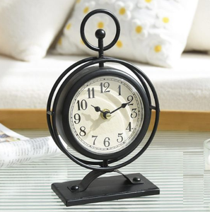 Top qualité décor à la maison Vintage noir cadre en métal horloge de Table luxe pendule Design Quartz horloge analogique de l'inde - Product Image 2