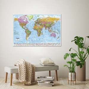 2025 World Map <b>Poster</b> with Modern Design Style Flags in MINUTES Modern World Map Flags <b>Poster</b> - Product Image 3