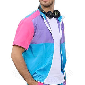 ชุดวิ่งออกกำลังกายฤดูหนาวแบบมีซิปเต็มตัว ผ้าฟลีซแห้งเร็ว ผลิตจากโพลีเอสเตอร์/คอตตอน ชุดกันลมสองชิ้น พร้อมป้ายแบรนด์ส่วนตัว - Product Image 5