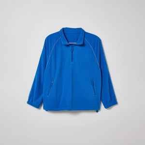 เสื้อสวมหัวมีซิปสำหรับผู้ชายเสื้อสเวตเตอร์แขนแร็กแลนทรงโอเวอร์ไซส์ผ้าฟลีซนุ่มใส่สบายเนื้อผ้านุ่มเรียบเหมือน1/4สั่ง - Product Image 1