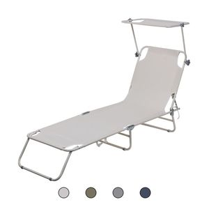Sedia Pieghevole Moderna Lipari Est con Parasole Integrato per Spiaggia, Piscina, Cortile e Arredamento da Esterno - Product Image 1
