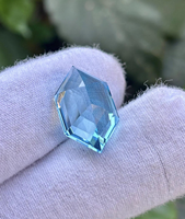 En gros Naturel Bleu Ciel Topaze Losange Cerf-Volant Bouclier Fantaisie À Facettes Pierres Précieuses En Vrac pour La Fabrication De Bijoux Certifié IGI