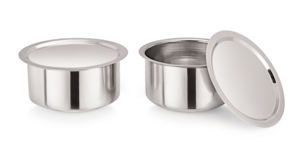 Recipiente de Cocina y Almacenamiento de Acero Inoxidable de Grado Alimenticio, con Fondo Redondo Clásico y Tapa Plana, Ecológico para Uso Doméstico - Product Image 2