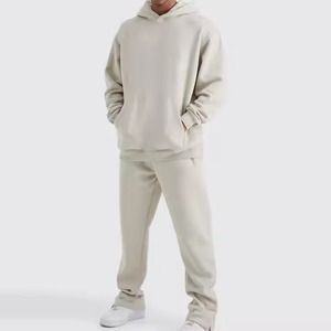 Chándal de lana de dos piezas para deportes de invierno para hombre, nuevo diseño, chándal en blanco con patrón sólido, opciones ecológicas de talla grande - Product Image 1