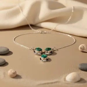 Women's 925 <b>Silver</b> Turquoise <b>Necklace</b> <b>Cross</b> Heart Shape Trendy Religious Gemstone Weddings Gifts Pearl Moissanite Diamond - Product Image 2