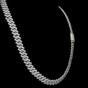 Chaîne à maillons cubains VVS Moissanite ronde 12mm 25 carats plaqué rhodium cadeau de mariage pour homme en argent sterling 925 - Product Image 4