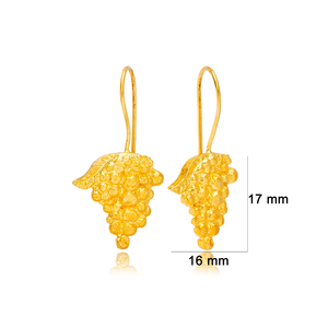 Pendientes Vintage chapados en oro de 22k con diseño de uva, joyería de plata de ley 925 hecha a mano turca, venta al por mayor - Product Image 2