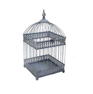 Jaula para pájaros de hierro hecha a mano con un diseño elegante y un interior espacioso adecuado para periquitos, pinzones, canarios o pájaros pequeños - Product Image 1