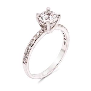 Bagues de bijoux fins en or blanc 10 carats de haute qualité à la mode bandes de fiançailles plaquées rhodium pour les occasions de mariage pour les femmes - Product Image 3