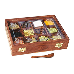 Caja de especias de madera Artículo de almacenamiento de madera de pino Nuevo diseño Venta caliente Mejor calidad Producto superior Bambú natural Boda Artículo decorativo para el hogar - Product Image 1