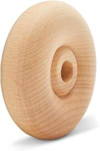 Mini roues en bois classiques idéales pour l'artisanat aussi 2-1/4 pouces de diamètre 5/8 pouces d'épaisseur 3/8 pouces de trou paquet de 4 - Product Image 3