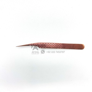 แหนบสำหรับต่อขนตาแบบหนีบติดเพชรสีทองกุหลาบโลโก้แบบกำหนดเอง - Product Image 5