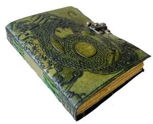Organizador Personal, cuaderno de cuero, diario en relieve de dragón hecho a mano para libro de sombras, libro de poesías, cuadernos de hechizos