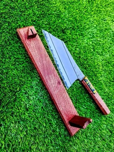Cuchillo Santoku de acero al carbono forjado de grado Diy, mango de madera, cuchillos de Chef de cocina perfectos, regalo perfecto personalizable OEM para padre - Product Image 5