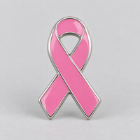 Vente en gros usine : Broche personnalisée en émail dur pour la lutte contre le cancer du sein, épinglette de sensibilisation au cancer d'octobre, broche en métal