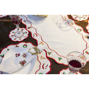 Juego de 25 Caminos de Mesa Navideños Elegantes Bordados, Resistentes a las Manchas, de Poliéster y Lino, para Uso Doméstico, con un Alegre Diseño Tejido - Product Image 2