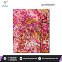 2023 Terlaris Elegan Cantik Buatan Tangan Jaipuri Cetak Gajah dengan Teknik Hand Block 100% Katun Batik Anti Kusut Bernapas untuk Pria