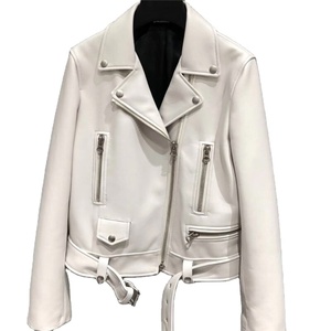 2026 chaqueta de cuero genuino personalizada al por mayor para mujer costuras Premium, manga larga, corte ajustado y logotipo personalizado disponible - Product Image 6