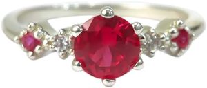 Anillo de Mujer con Rubí Natural, Piedra de Nacimiento de Julio, Regalo de Navidad o Aniversario, Anillo Apilable de Plata de Ley 925 - Product Image 6
