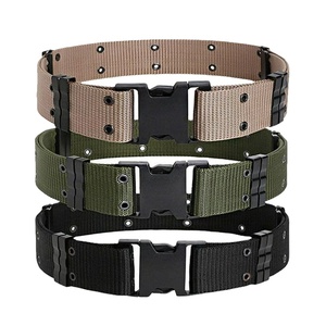 Equipo personalizado de defensa personal y trabajo al aire libre para hombres-Cinturón táctico de combate de nailon negro con hebilla de liberación rápida - Product Image 1