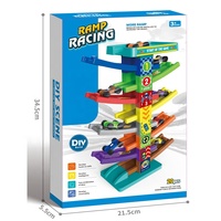 Nouveau Ensemble Combiné de Voitures et Parking sur Piste Coulissante pour le Commerce Extérieur Transfrontalier, Jouets en Plastique pour Enfants
