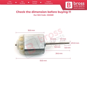 Motor de eje estriado BGE681 FC 280 12V DC 24.6 mm para cerradura de puerta de coche, actuador de tapa de combustible, reparación de espejos plegables - Product Image 6
