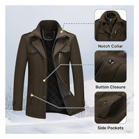 Manteau long à revers cranté et à simple boutonnage Trench en fibre de bambou pour hommes de qualité supérieure à la mode