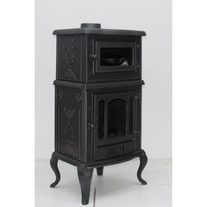 Poêle en aluminium contemporain Dorello modèle MF113 avec four pour le chauffage dans la cuisine et le salon, combustible écologique, bois de chauffage et bois - Product Image 2