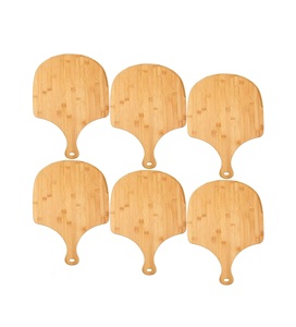 6 uds. Tabla de cortar de paleta de cáscara de Pizza de bambú con mango cómodo para cortar panes de Pizza queso fruta - Product Image 1