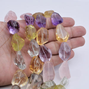 Gemas Prismáticas Mixtas Multicolor Facetadas, 4 Hilos, Naturales, 14x20-20x33mm, para la Elaboración de Joyería Fina - Product Image 6