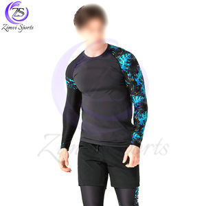 Écologique Faites Votre Propre 2025 Meilleure Qualité MMA Rash Guard Digital Imprimé Tops Fitness Running Round-Neck Rash Guard Pour Hommes - Product Image 2