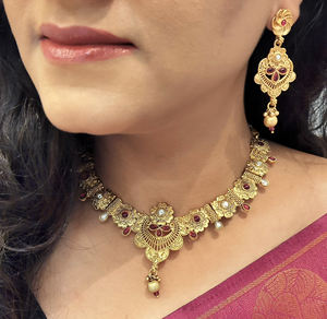 Indian Manufacturer Traditional Gold Plated Tone Ethnic Indian Necklace Set for Women Kundan Pearl Wedding Necklace Fashion Jew - Product Image 3